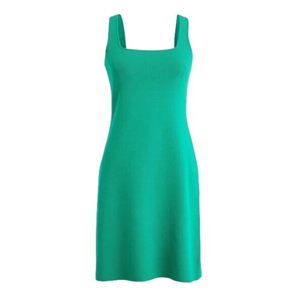 J. Crew Dresses & Skirts - J. Crew Square Neck Knit Green Sleeveless Mini Dress